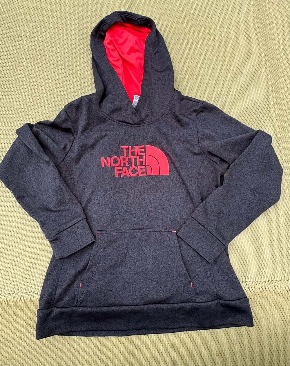 The North Face Hoodie Size L Dark Gray Pink Pullover